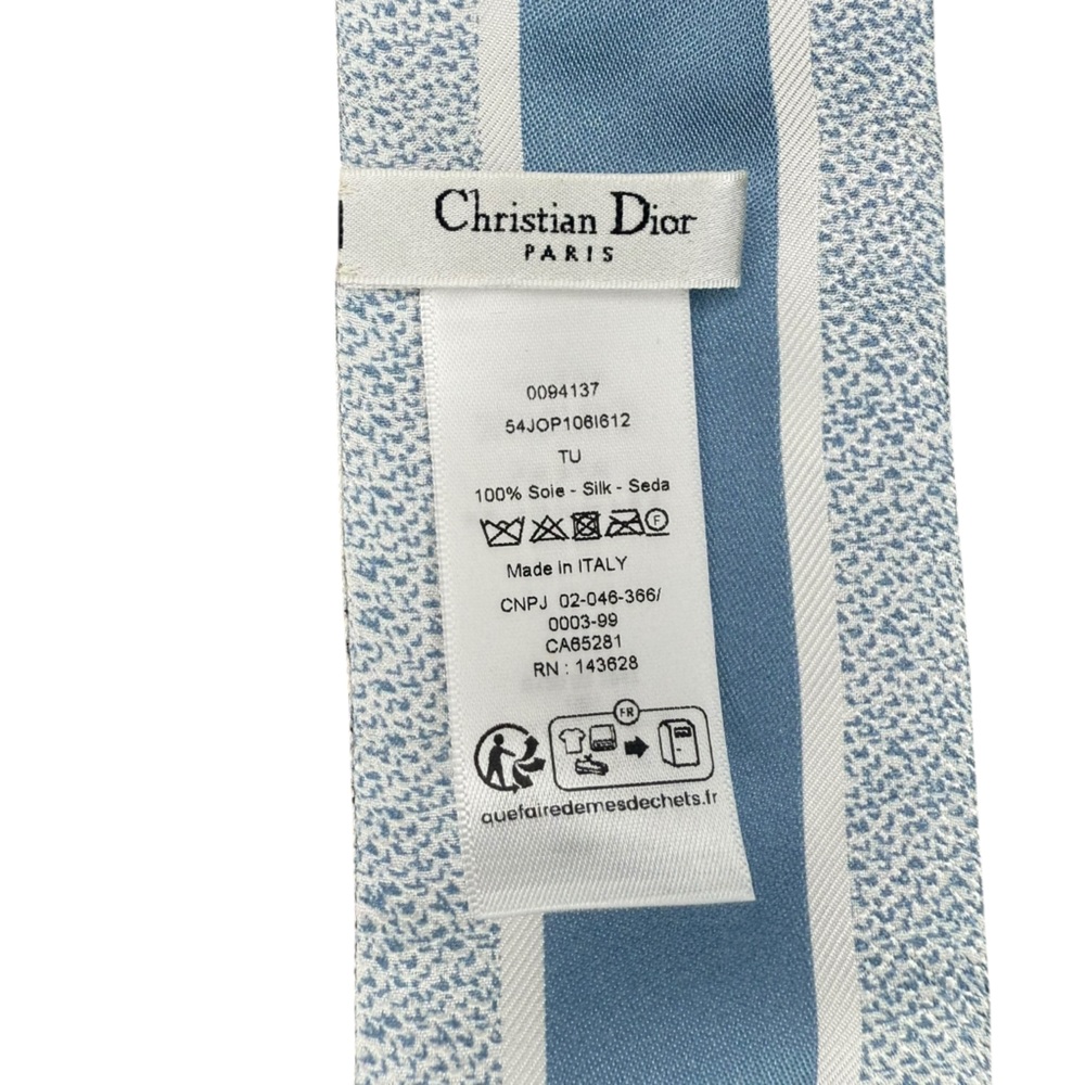 Christian Dior Elegant Blue/White Silk Mitzah Scarf New Luxury Floral - Picture 9 of 14